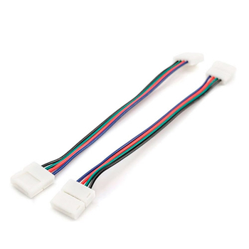 Комплект коннекторов Apeyron Electrics 09-12 (2 клипсы с проводами) для RGB-светодиодной ленты 12В IP20 10 мм - Светильники - Cветодиодные ленты - магазин электрооборудования amperomvolt.ru